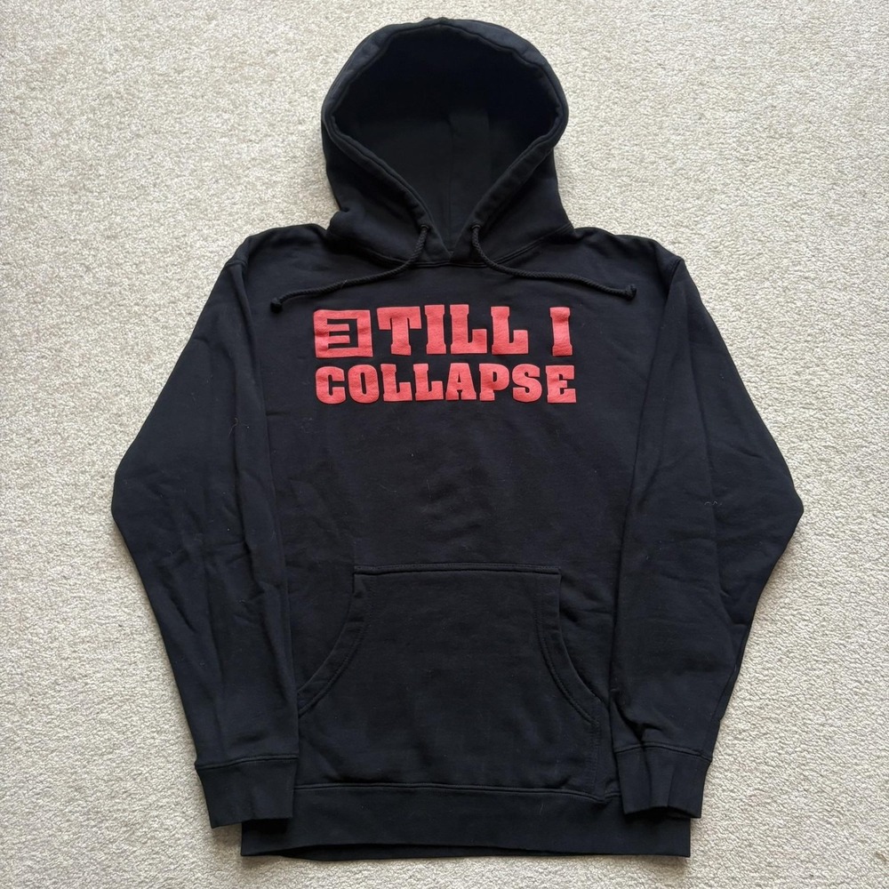 Eminem Hoodie Sweatshirt Mens Medium Black Till I Collapse Rap Hip Hop Graphic